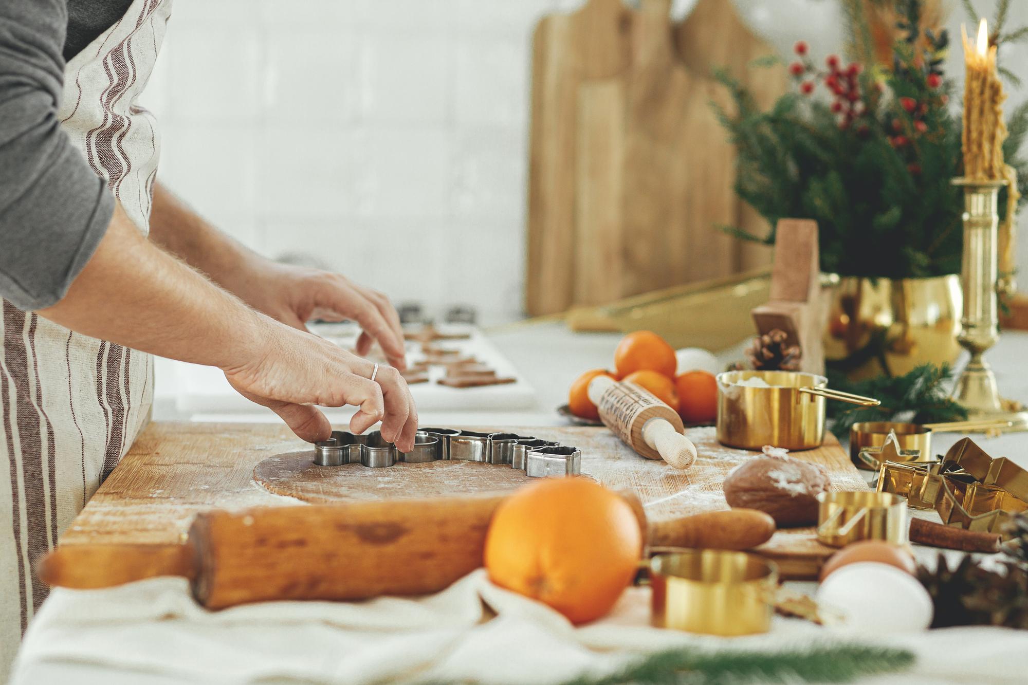 Cozy workshop kitchen with ingredients on counter